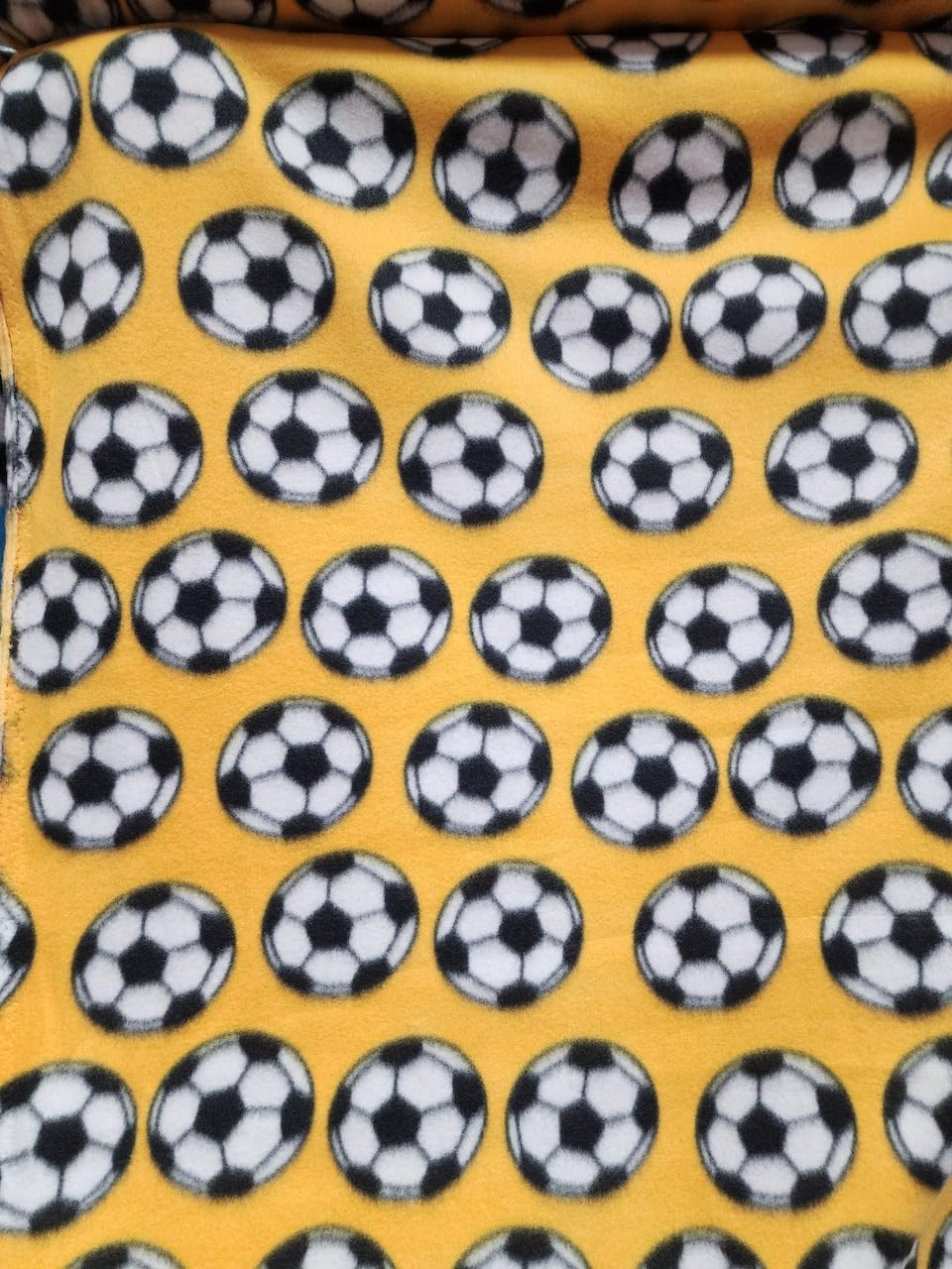 Yellow Soccer Print - Anti Pill Theme Fleece Fabric, 60” Inches Wide – Sold By The Yard