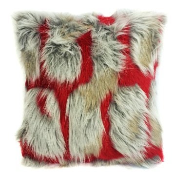 BROWN/GRAY - Faux Fur Brick Rectangle Long Pile Fur Fabric / Sold By Yard -For Blankets Fashion Clothing Coats - Scarfs Rugs Crafts Decor