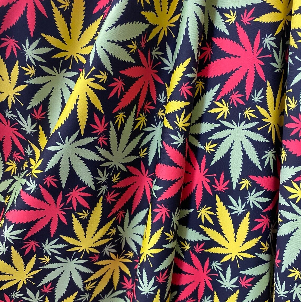 MARYJAY - Print Stretch Spandex-Sold By The Yard - RED/YELLOW - Ideal For Costumes, Dresses, Leggings, Swimsuit and Much More