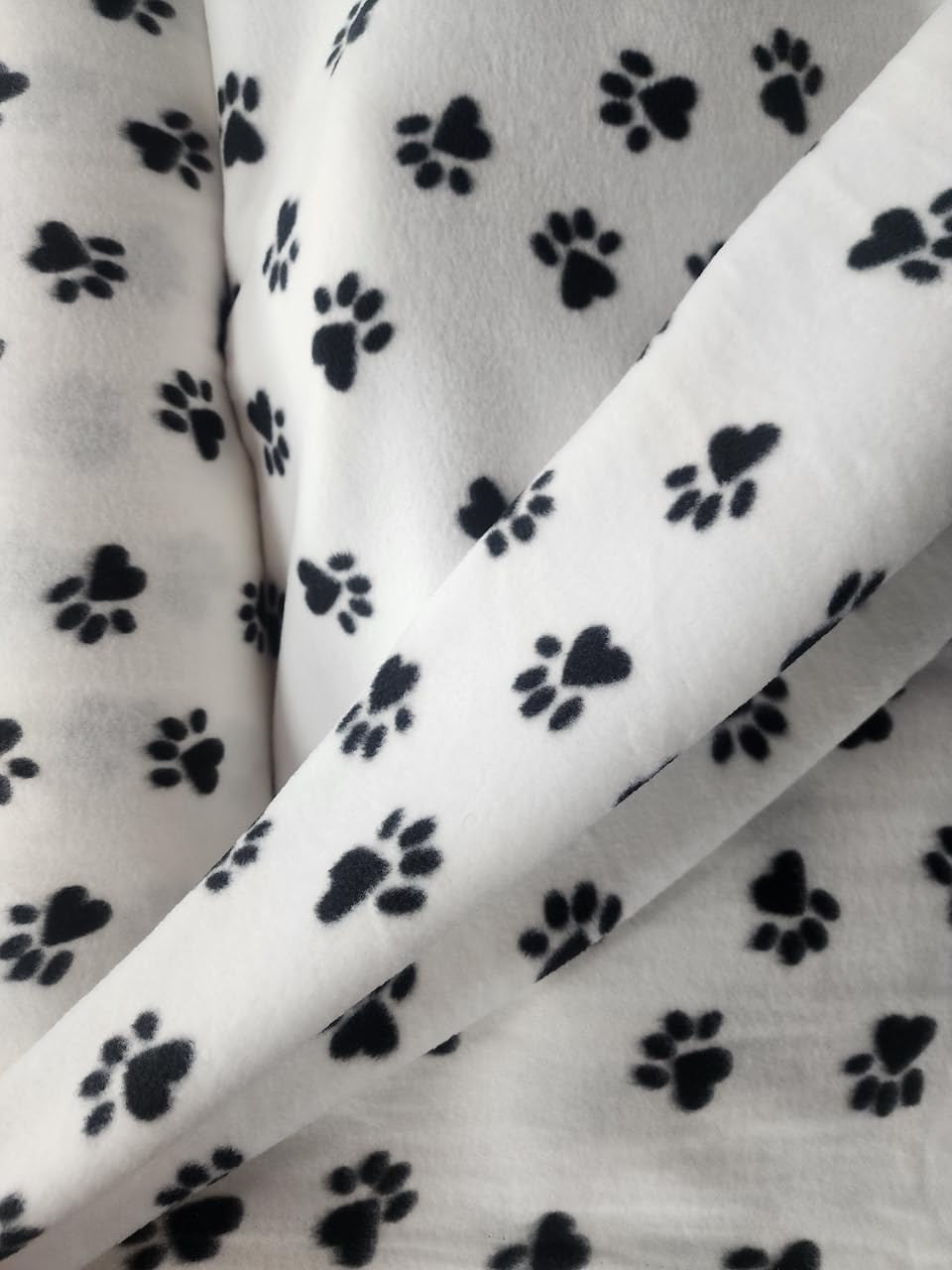 Paws Print -  Anti Pill Theme Fleece Fabric, 60” Inches Wide – Sold By The Yard White