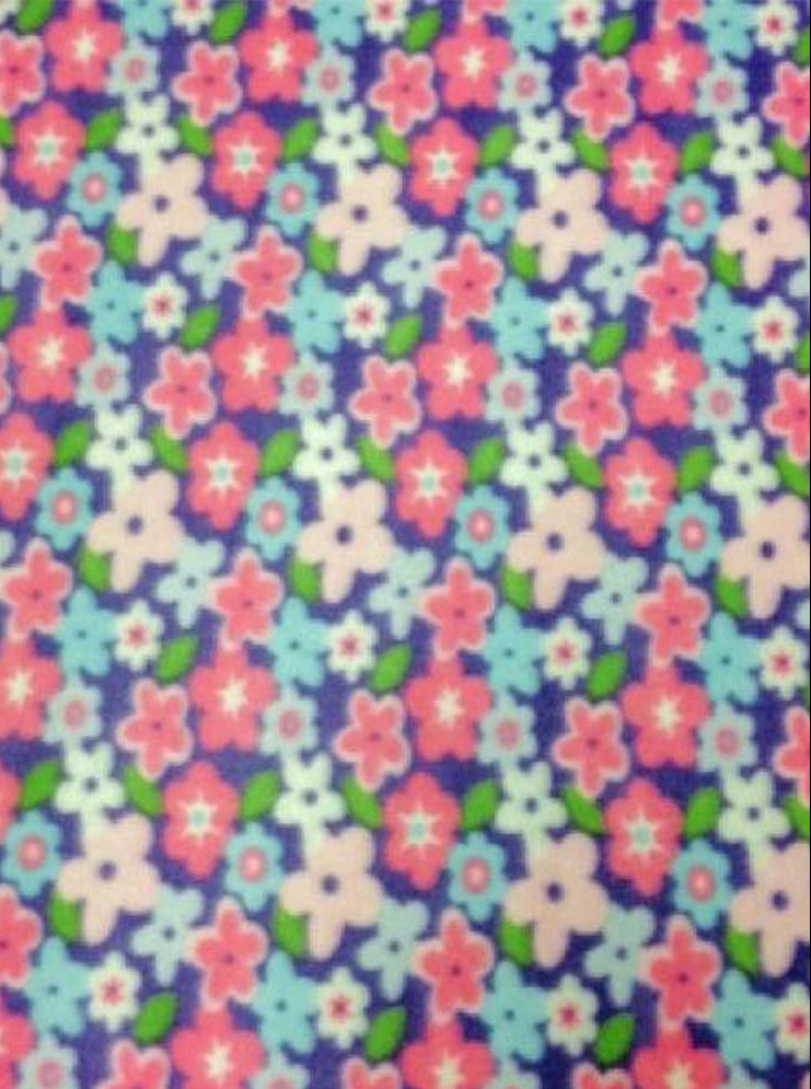 Pastel Floral Flower Print-  Anti Pill Theme Fleece Fabric, 60” Inches Wide – Sold By The Yard
