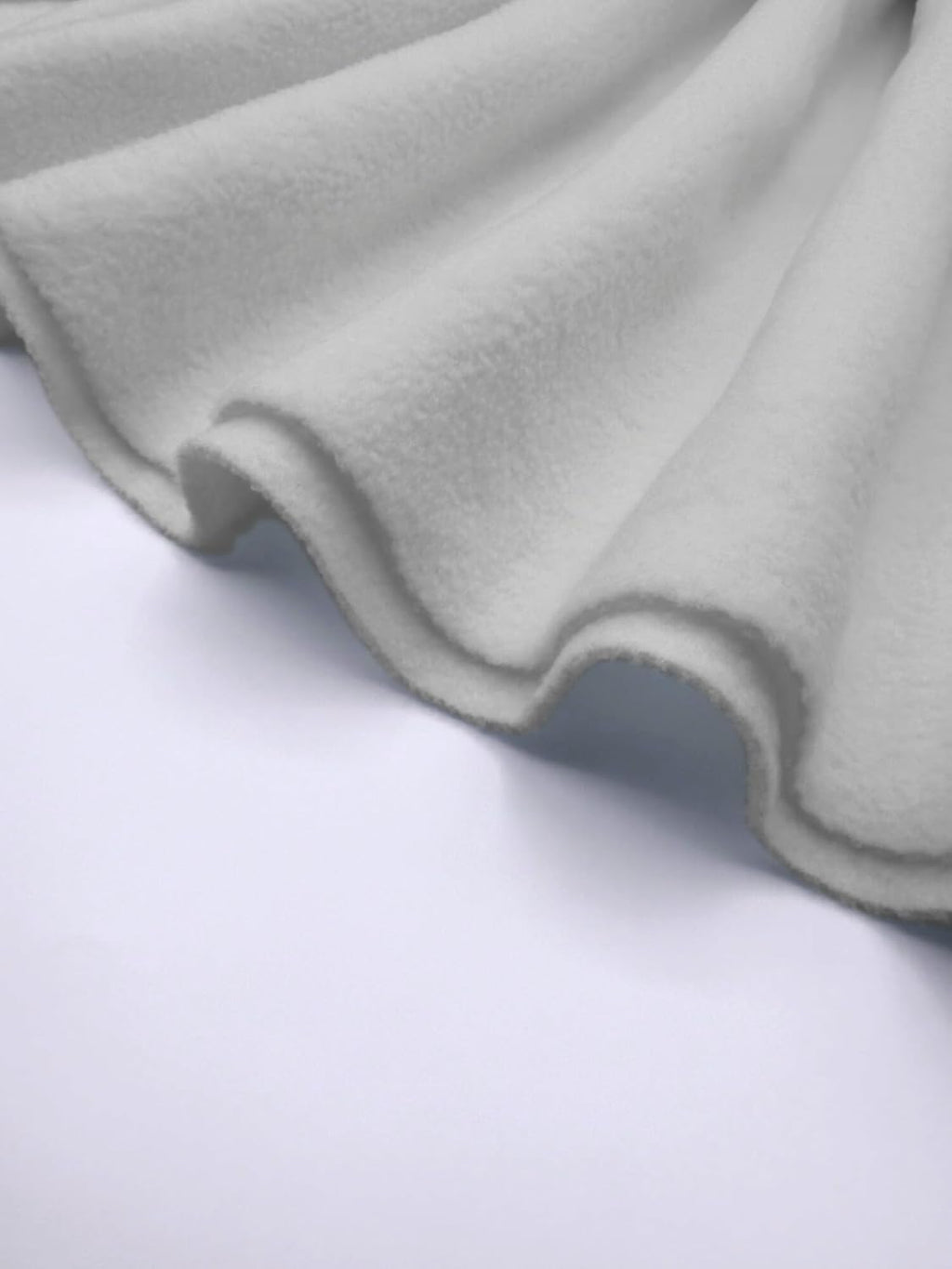 Polar Fleece Fabric By The Yard – Soft Anti-Pill, Warm & Cozy Material for Blankets, Clothing, Crafts, Pet Beds & DIY Sewing – 60” Wide, Solid - White