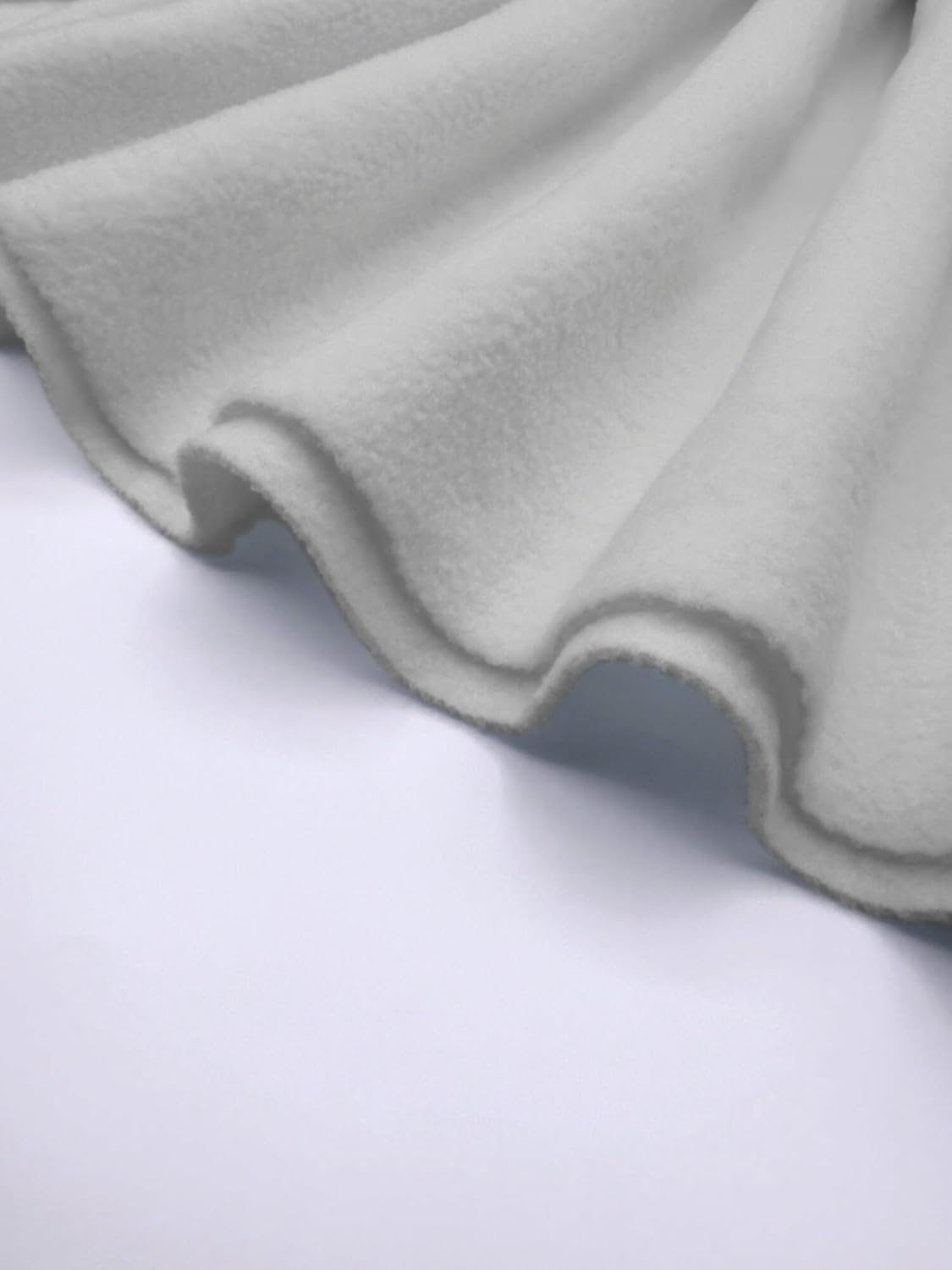 Polar Fleece Fabric By The Yard – Soft Anti-Pill, Warm & Cozy Material for Blankets, Clothing, Crafts, Pet Beds & DIY Sewing – 60” Wide, Solid - White