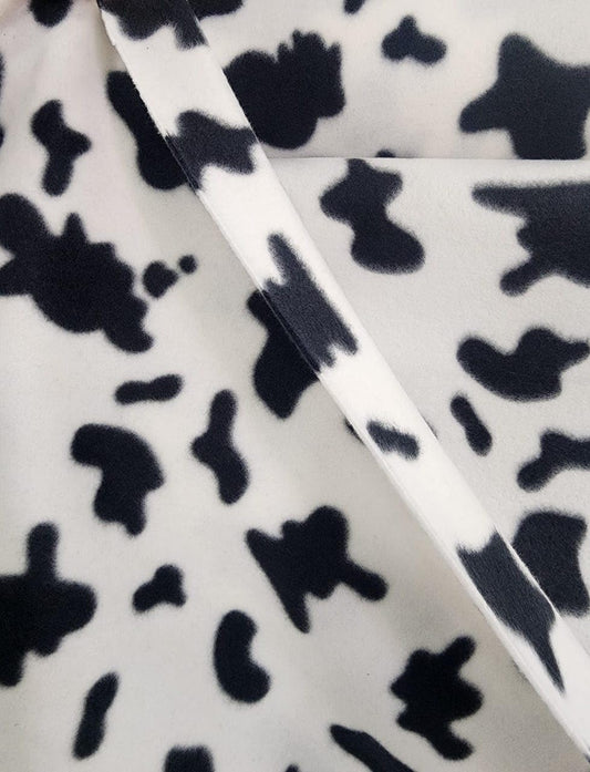 Cow Print-  Anti Pill Theme Fleece Fabric, 60” Inches Wide – Sold By The Yard