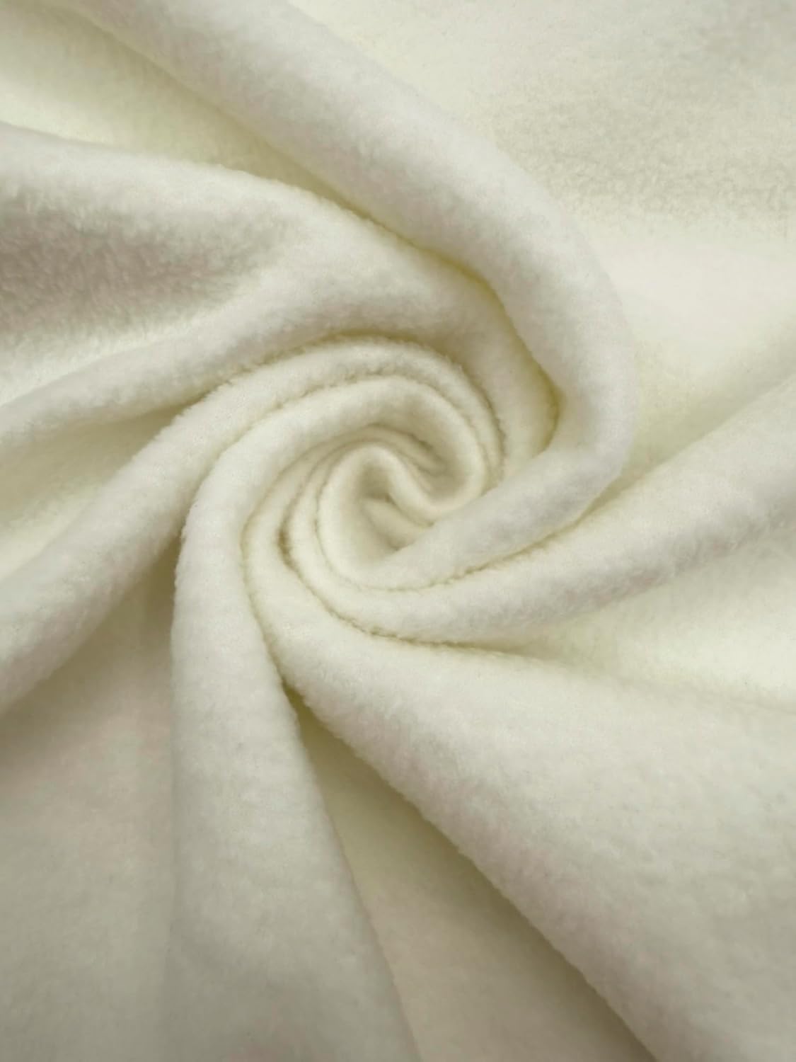 Polar Fleece Fabric By The Yard – Soft Anti-Pill, Warm & Cozy Material for Blankets, Clothing, Crafts, Pet Beds & DIY Sewing – 60” Wide, Solid - Ivory,
