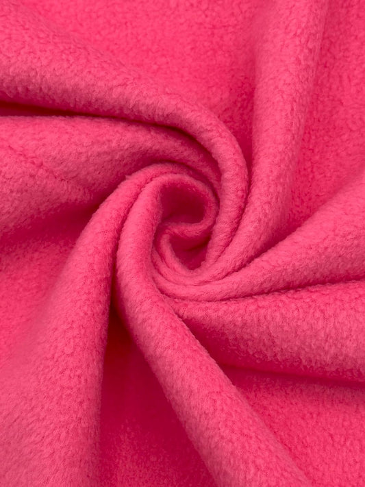 Polar Fleece Fabric By The Yard – Soft Anti-Pill, Warm & Cozy Material for Blankets, Clothing, Crafts, Pet Beds & DIY Sewing – 60” Wide, Solid - Hot Pink