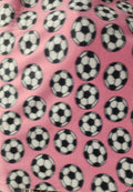 Pink Soccer Print - Anti Pill Theme Fleece Fabric, 60” Inches Wide – Sold By The Yard