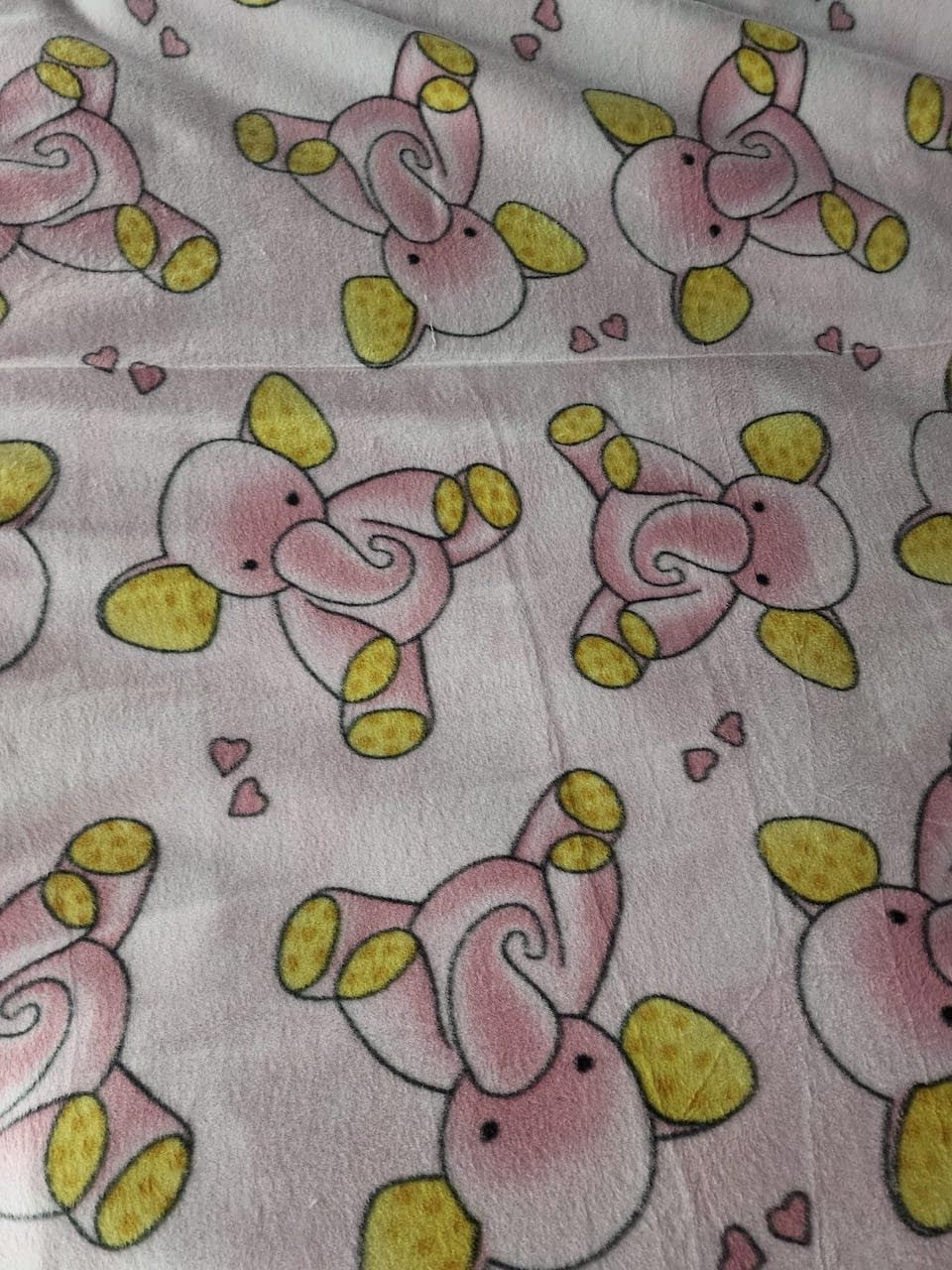 Elephant Print, Pink/Yellow -  Anti Pill Theme Fleece Fabric, 60” Inches Wide – Sold By The Yard