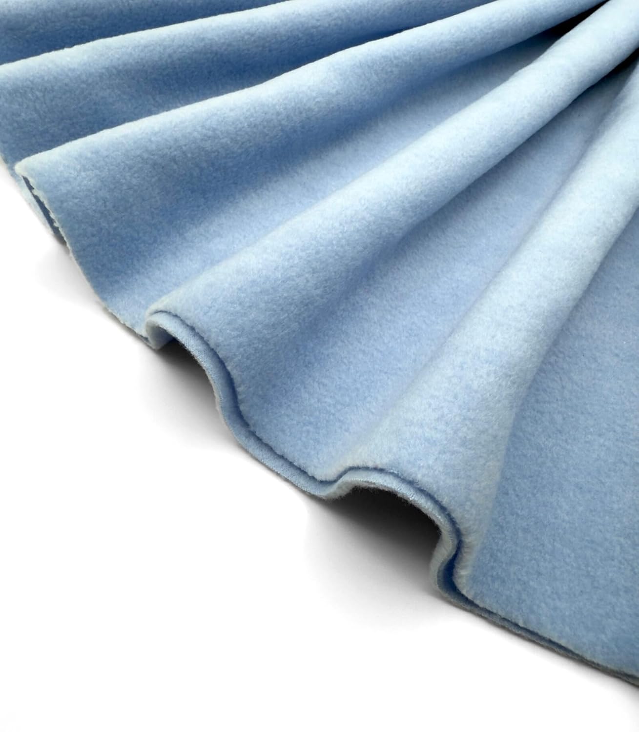 Polar Fleece Fabric By The Yard – Soft Anti-Pill, Warm & Cozy Material for Blankets, Clothing, Crafts, Pet Beds & DIY Sewing – 60” Wide, Solid - Baby Blue