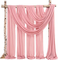 Backdrop Chiffon Curtains 20' x 20' Ft - DUSTY ROSE - 4 Panels Chiffon Backdrop Curtain Sheer Curtains Wedding Arch Draping Fabric for Party