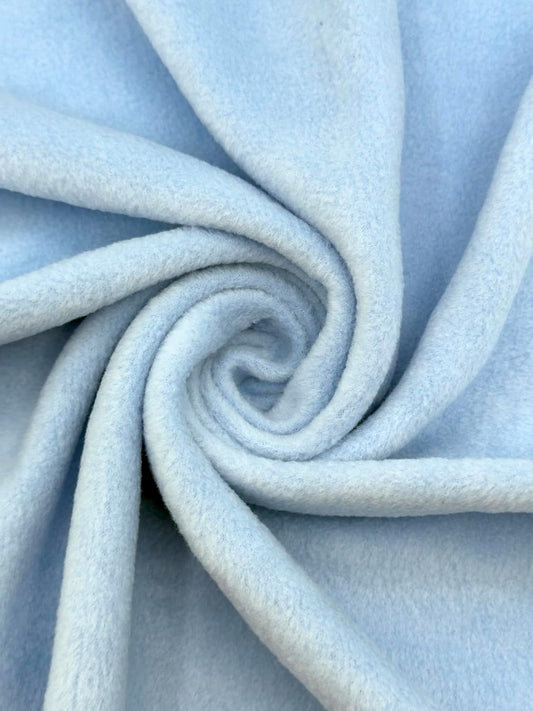 Polar Fleece Fabric By The Yard – Soft Anti-Pill, Warm & Cozy Material for Blankets, Clothing, Crafts, Pet Beds & DIY Sewing – 60” Wide, Solid - Baby Blue
