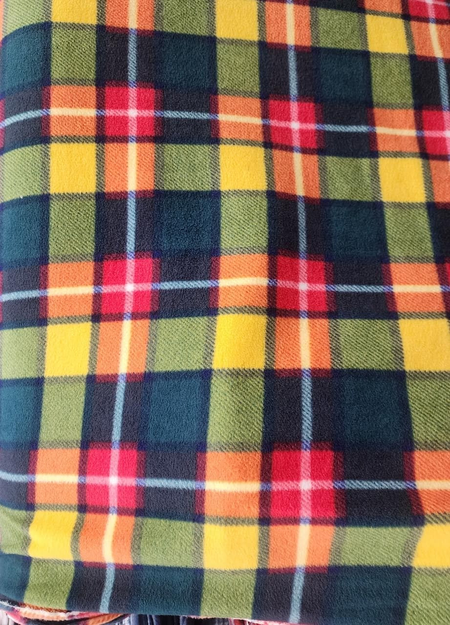 Multicolor Square Print -  Anti Pill Theme Fleece Fabric, 60” Inches Wide – Sold By The Yard