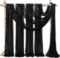 Backdrop Chiffon Curtains 20' x 20' Ft - BLACK - 4 Panels Chiffon Backdrop Curtain Sheer Curtains Wedding Arch Draping Fabric for Party