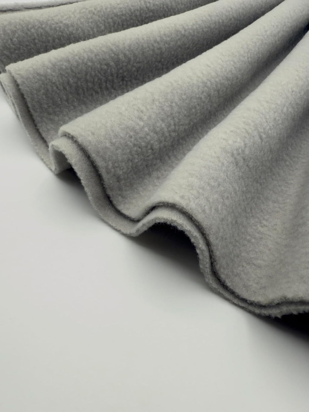 Polar Fleece Fabric By The Yard – Soft Anti-Pill, Warm & Cozy Material for Blankets, Clothing, Crafts, Pet Beds & DIY Sewing – 60” Wide, Solid - Silver