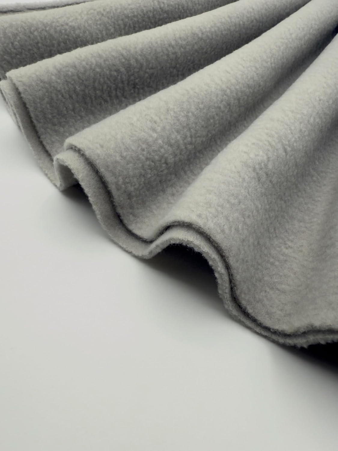 Polar Fleece Fabric By The Yard – Soft Anti-Pill, Warm & Cozy Material for Blankets, Clothing, Crafts, Pet Beds & DIY Sewing – 60” Wide, Solid - Silver