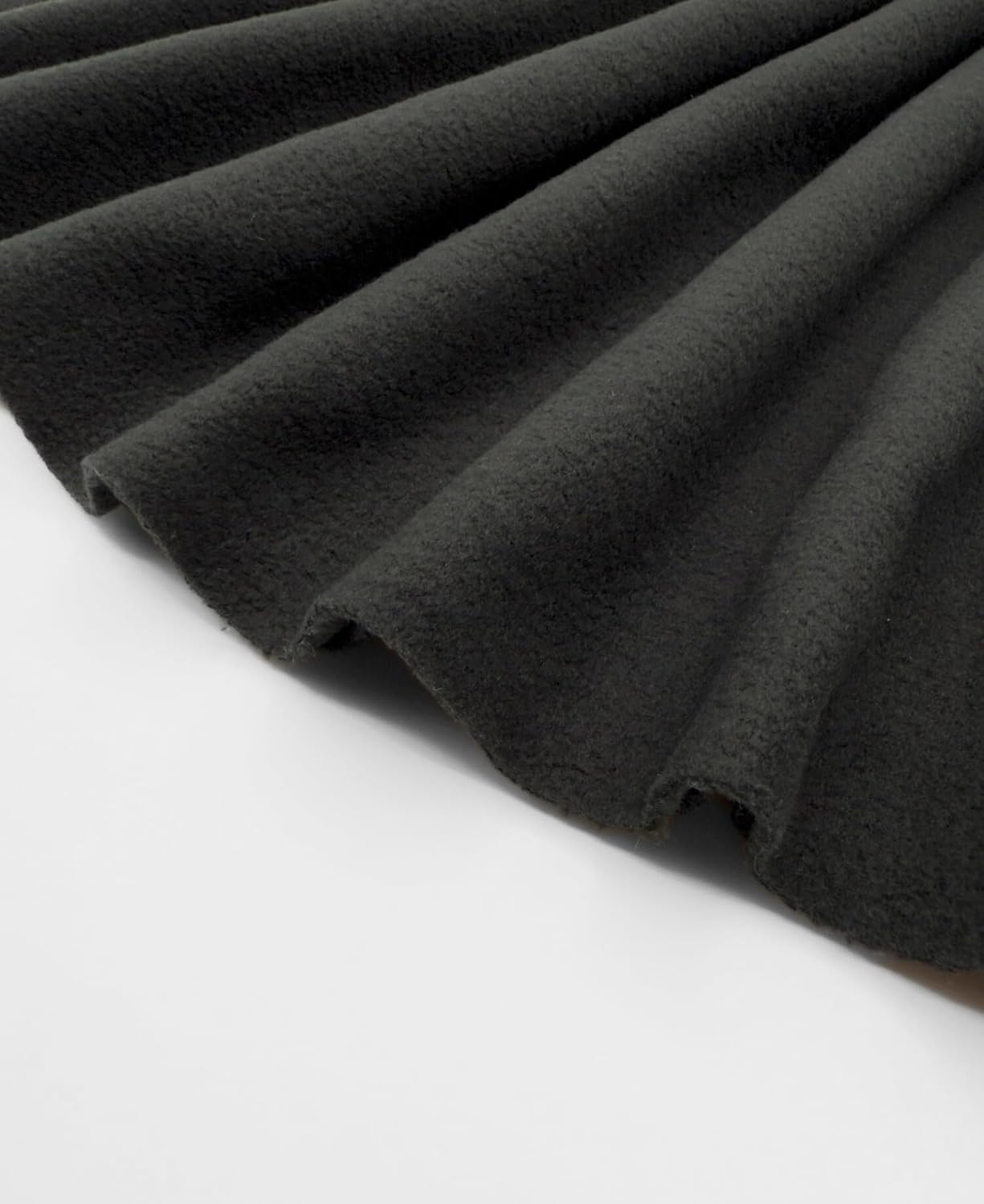 Polar Fleece Fabric By The Yard – Soft Anti-Pill, Warm & Cozy Material for Blankets, Clothing, Crafts, Pet Beds & DIY Sewing – 60” Wide, Solid - Black