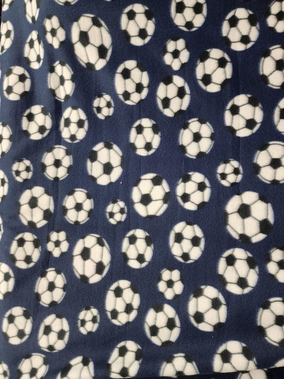 Navy Soccer Print - Anti Pill Theme Fleece Fabric, 60” Inches Wide – Sold By The Yard