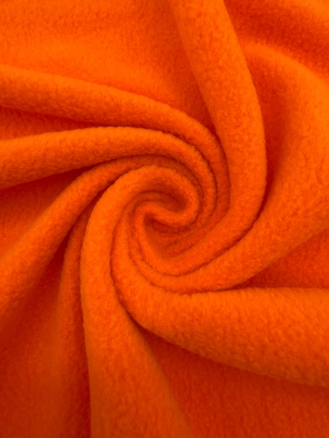 Polar Fleece Fabric By The Yard – Soft Anti-Pill, Warm & Cozy Material for Blankets, Clothing, Crafts, Pet Beds & DIY Sewing – 60” Wide, Solid - Orange