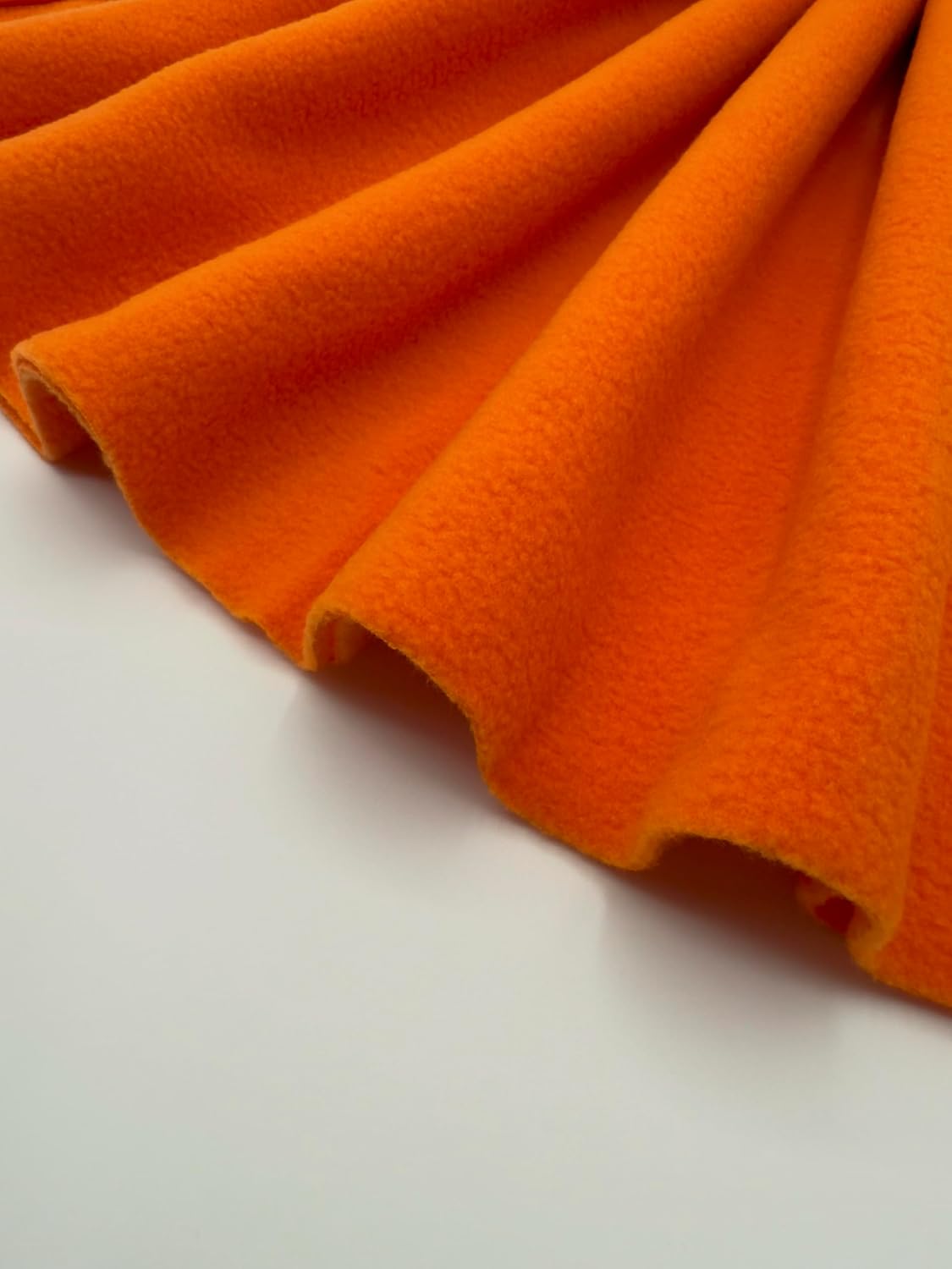 Polar Fleece Fabric By The Yard – Soft Anti-Pill, Warm & Cozy Material for Blankets, Clothing, Crafts, Pet Beds & DIY Sewing – 60” Wide, Solid - Orange