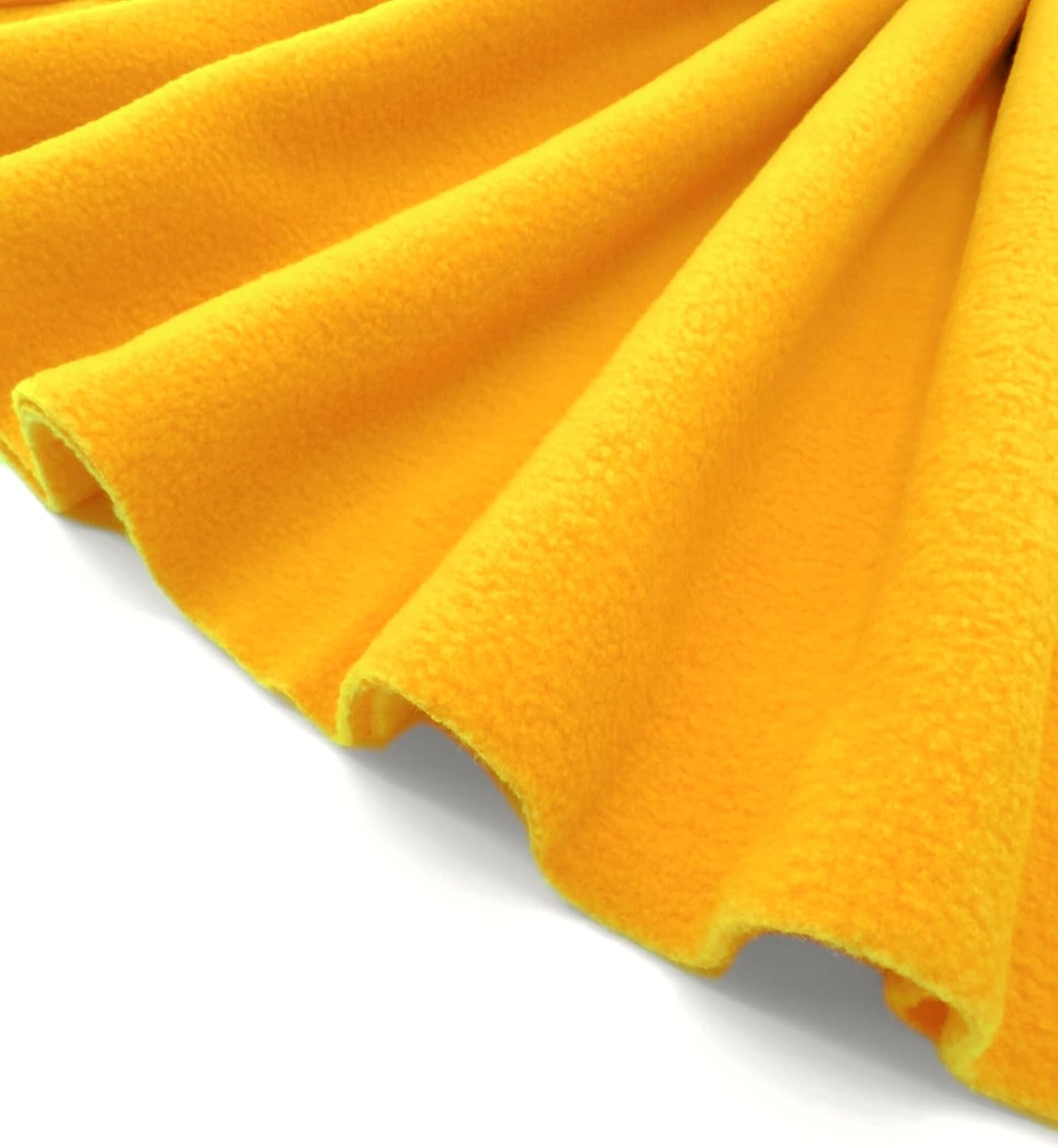 Polar Fleece Fabric By The Yard – Soft Anti-Pill, Warm & Cozy Material for Blankets, Clothing, Crafts, Pet Beds & DIY Sewing – 60” Wide, Solid -Yellow