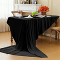 Stretch Velvet Tablecloth -  BLACK - Rectangle Table Cover - Stretch Velvet Table Cloth Smooth Luxury Tablecloth for Party Wedding Dining Banquet
