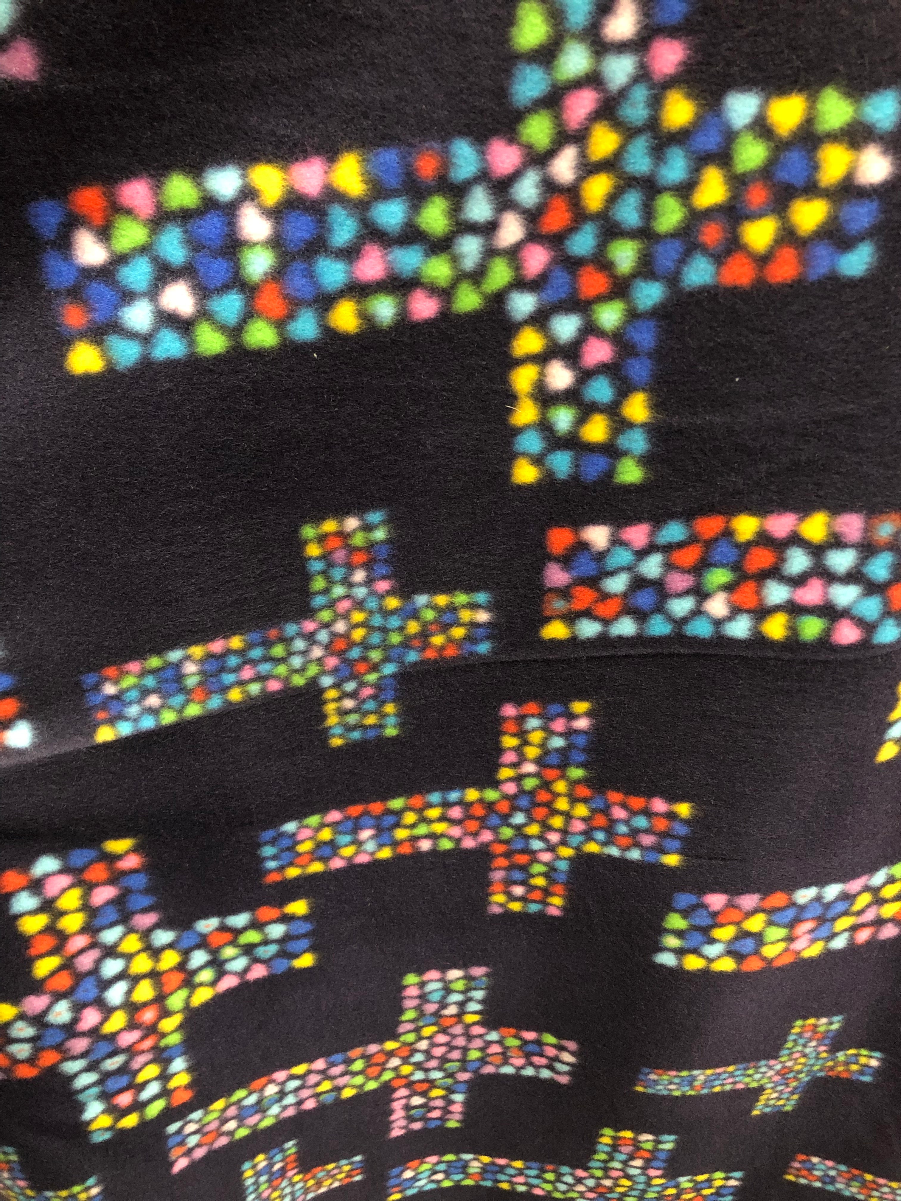 Hearts Cross Print - Anti Pill Theme Fleece Fabric, 60” Inches Wide – Sold By The Yard