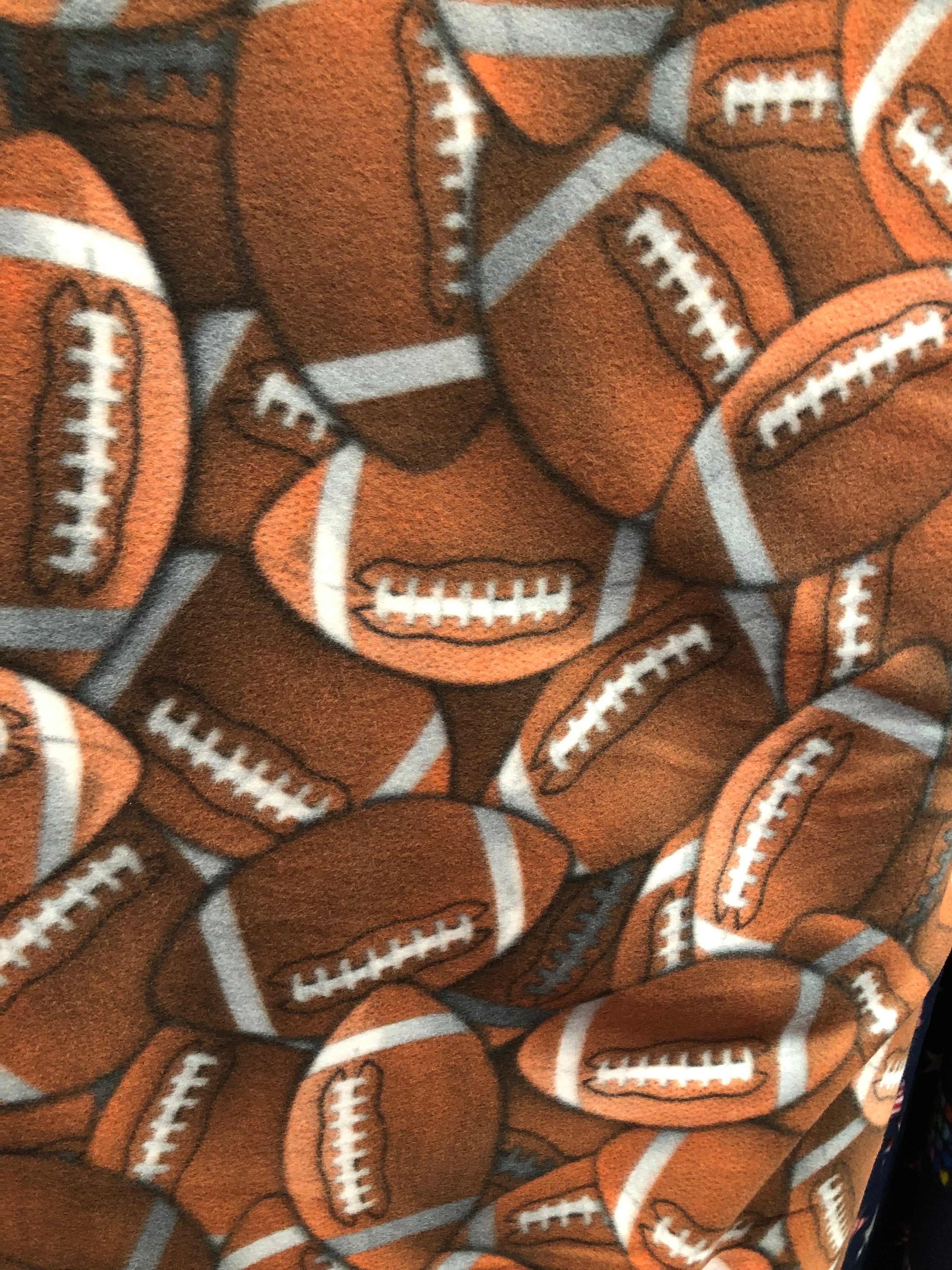 Foot Ball Print - Anti Pill Theme Fleece Fabric, 60” Inches Wide – Sold By The Yard