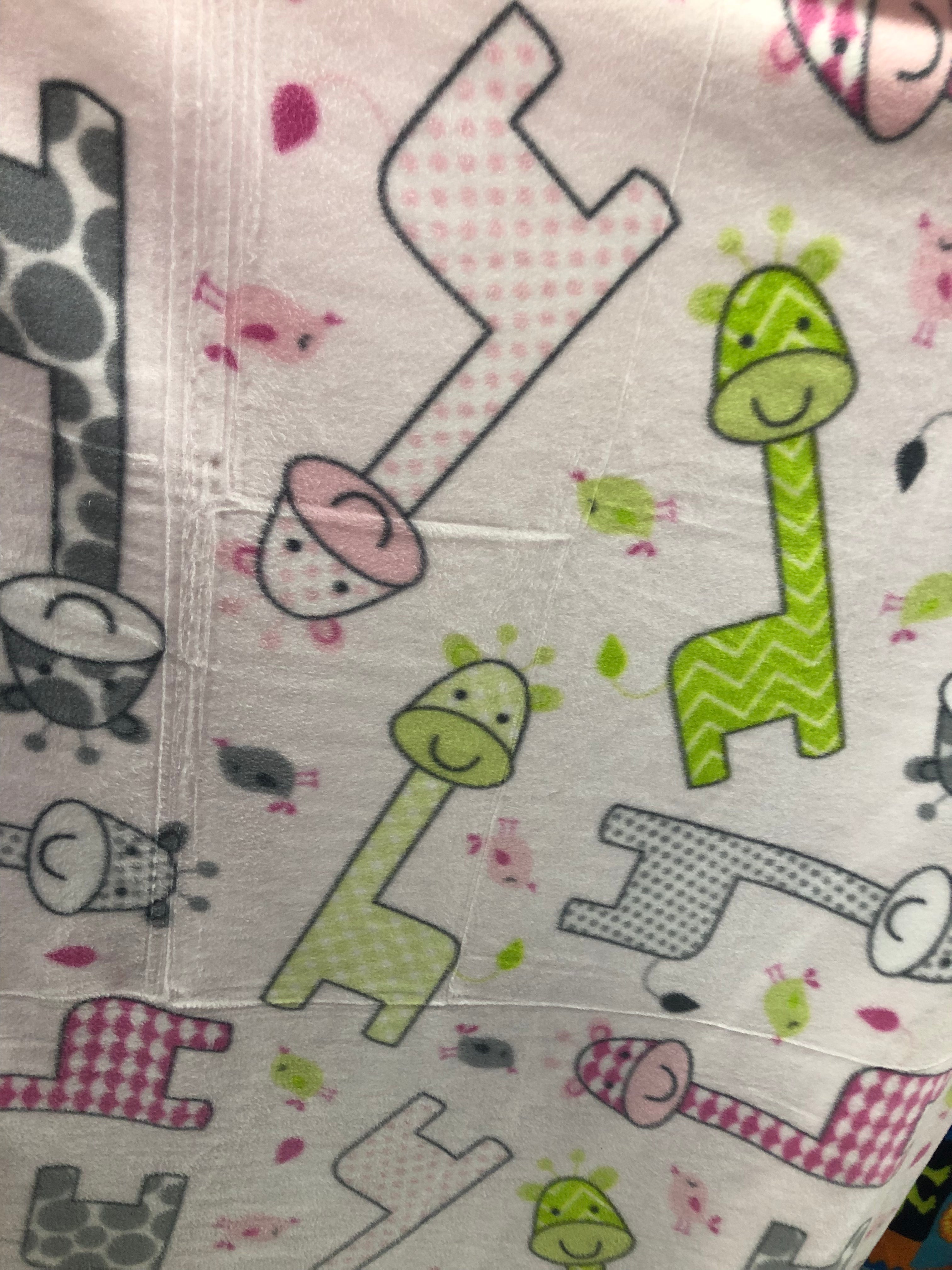 Baby Giraffe  Print - Anti Pill Theme Fleece Fabric, 60” Inches Wide – Sold By The Yard