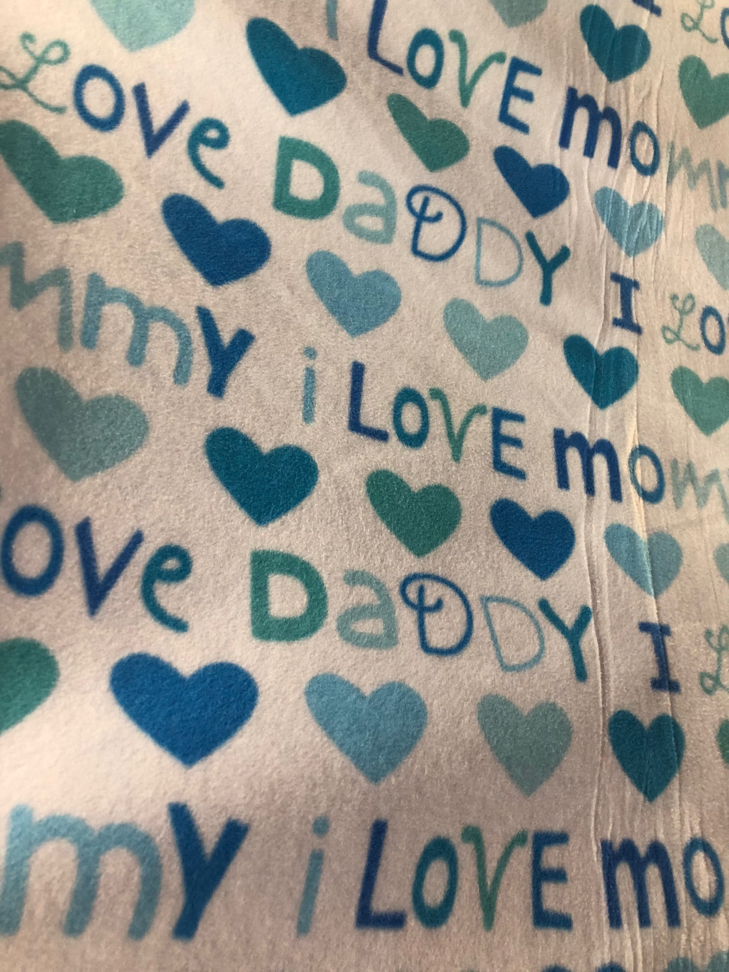 Mommy & Daddy Print - Anti Pill Theme Fleece Fabric, 60” Inches Wide – Sold By The Yard