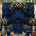 NAVY  - Wrinkle Free Backdrop Curtains for Parties - 10 Panels 5x10ft Silky Interlock Backdrop for Weddings Birthday Party Curtains