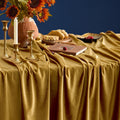 Stretch Velvet Tablecloth -  GOLD - Rectangle Table Cover - Stretch Velvet Table Cloth Smooth Luxury Tablecloth for Party Wedding Dining Banquet
