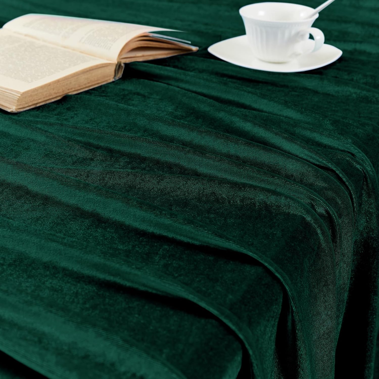 Stretch Velvet Tablecloth -  HUNTER - Rectangle Table Cover - Stretch Velvet Table Cloth Smooth Luxury Tablecloth for Party Wedding Dining Banquet