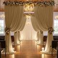 CHAMPAGNE  - Wrinkle Free Backdrop Curtains for Parties - 10 Panels 5x10ft Silky Interlock Backdrop for Weddings Birthday Party Curtains