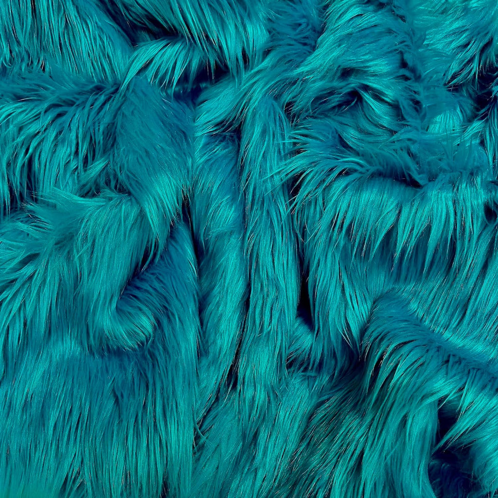 Shaggy Faux Fur Fabric - DK TURQUOISE - Sold By Yard - 60" Width For Coats Costumes Scarfs Rugs Crafts Decor - Quilting, Pillows, Throws,