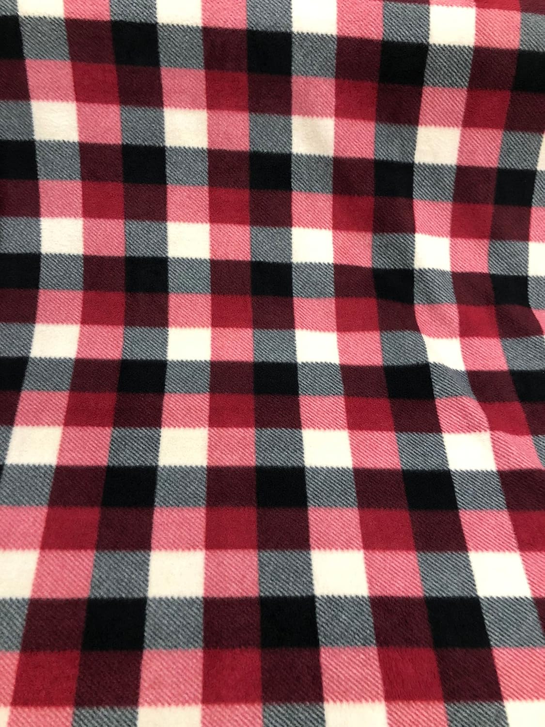 Red & Black Plaid -  Anti Pill Theme Fleece Fabric, 60” Inches Wide – Sold By The Yard