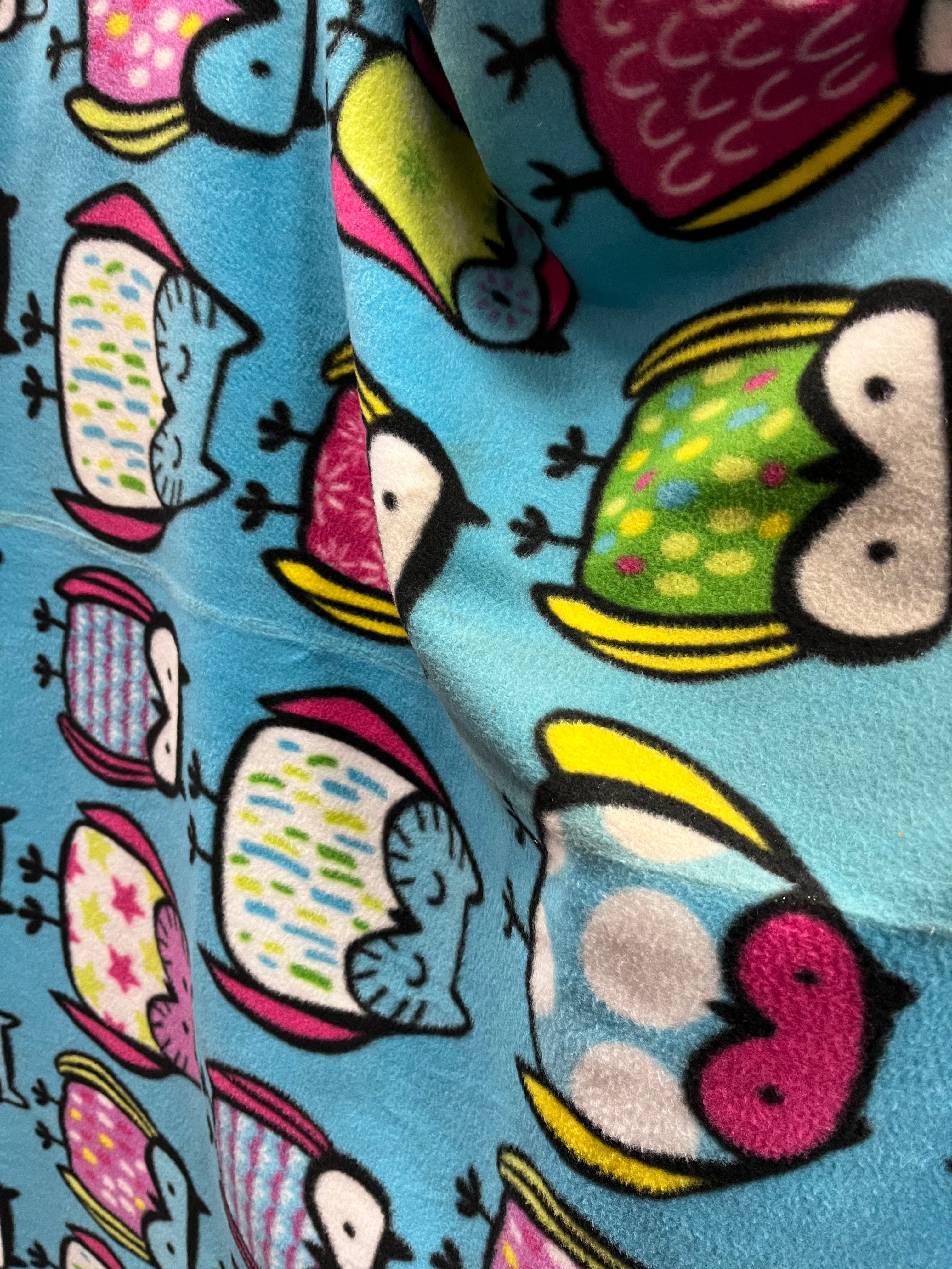 Owls Print - Anti Pill Theme Fleece Fabric, 60” Inches Wide – Sold By The Yard