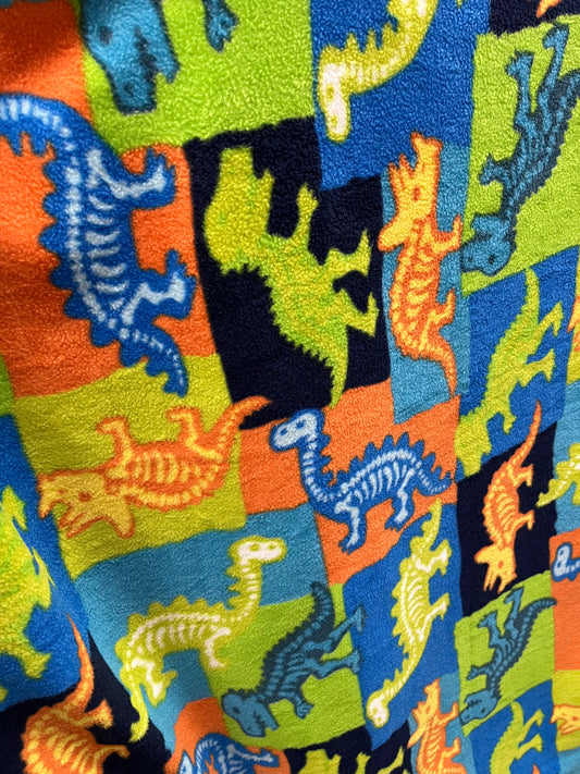 Dinosaurs Print - Anti Pill Theme Fleece Fabric, 60” Inches Wide – Sold By The Yard