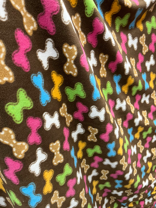 Bones  Print - Anti Pill Theme Fleece Fabric, 60” Inches Wide – Sold By The Yard