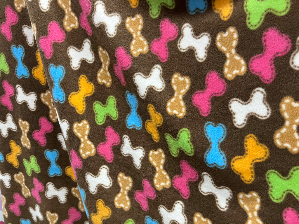 Bones  Print - Anti Pill Theme Fleece Fabric, 60” Inches Wide – Sold By The Yard