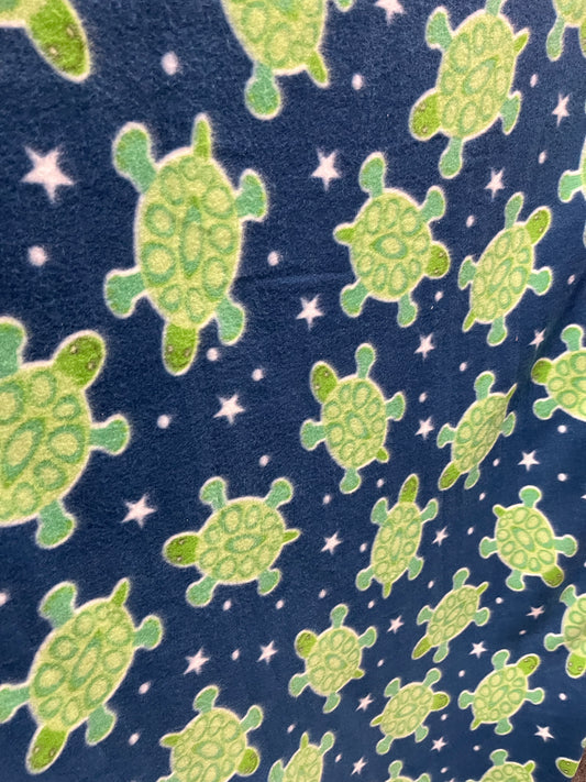 Turtles  Print - Anti Pill Theme Fleece Fabric, 60” Inches Wide – Sold By The Yard