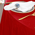 Royal Velvet Tablecloth - RED -  Luxurious Round Table Cover  for Weddings, Parties, Baby Showers and Events. Choose Size Below