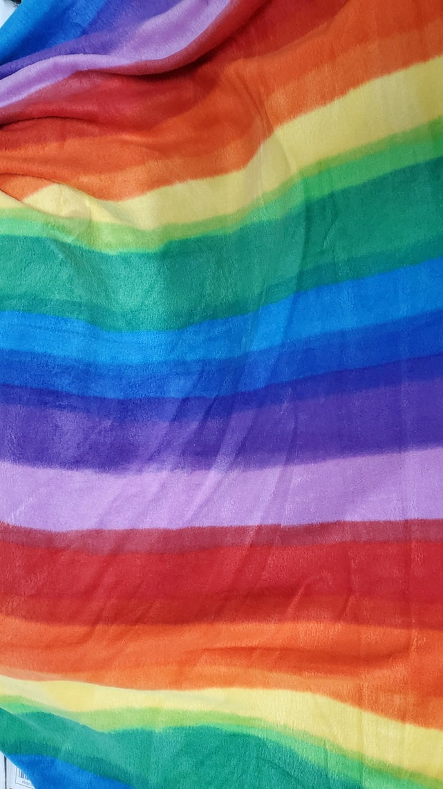 Rainbow Print - Anti Pill Theme Fleece Fabric, 60” Inches Wide – Sold By The Yard