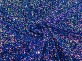 SEQUIN VELVET - Sequins on a Stretch Velvet 2-Way Stretch Sold By The Yard. RAINBOW ROYAL - For Fashion Dress Evening Dress Prom Quinceanera