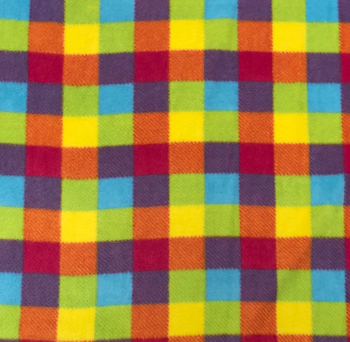 Multicolored Plaid Print - Anti Pill Theme Fleece Fabric, 60” Inches Wide – Sold By The Yard