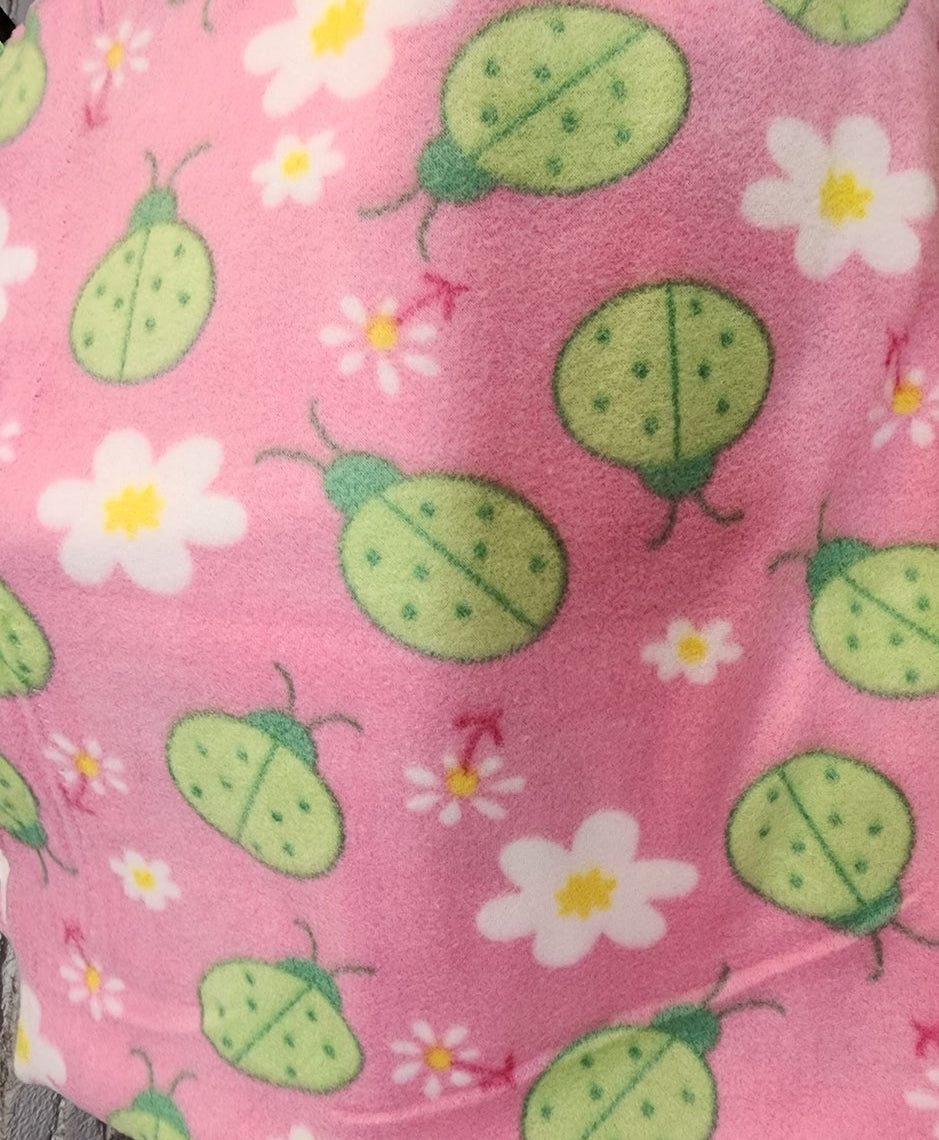 Lady Bug Print - Anti Pill Theme Fleece Fabric, 60” Inches Wide – Sold By The Yard Pink