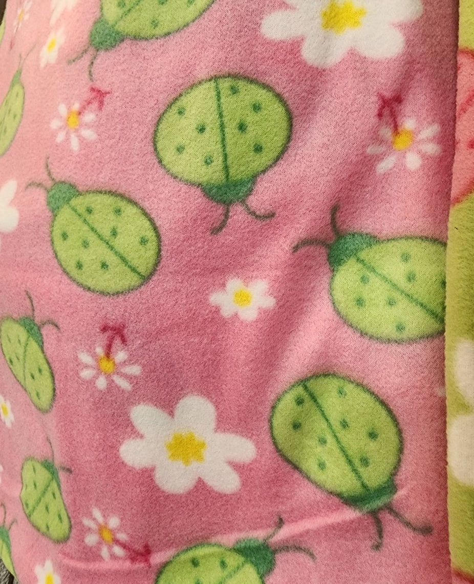 Lady Bug Print - Anti Pill Theme Fleece Fabric, 60” Inches Wide – Sold By The Yard Pink