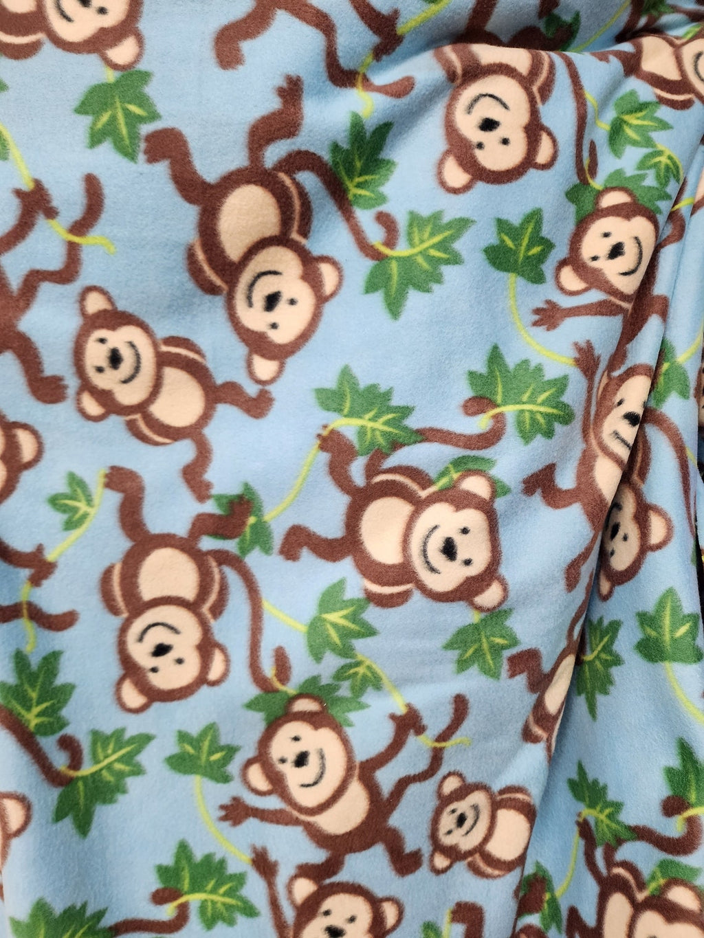 Monkey Print - Anti Pill Theme Fleece Fabric, 60” Inches Wide – Sold By The Yard