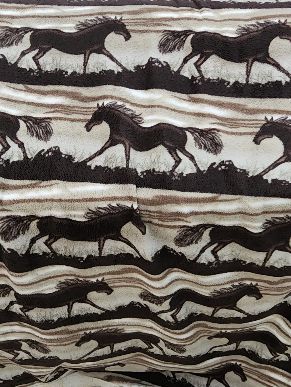Horse Print - Anti Pill Theme Fleece Fabric, 60” Inches Wide – Sold By The Yard