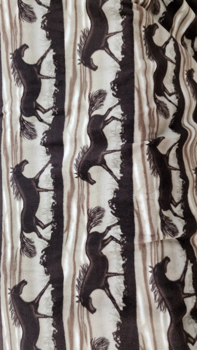 Horse Print - Anti Pill Theme Fleece Fabric, 60” Inches Wide – Sold By The Yard
