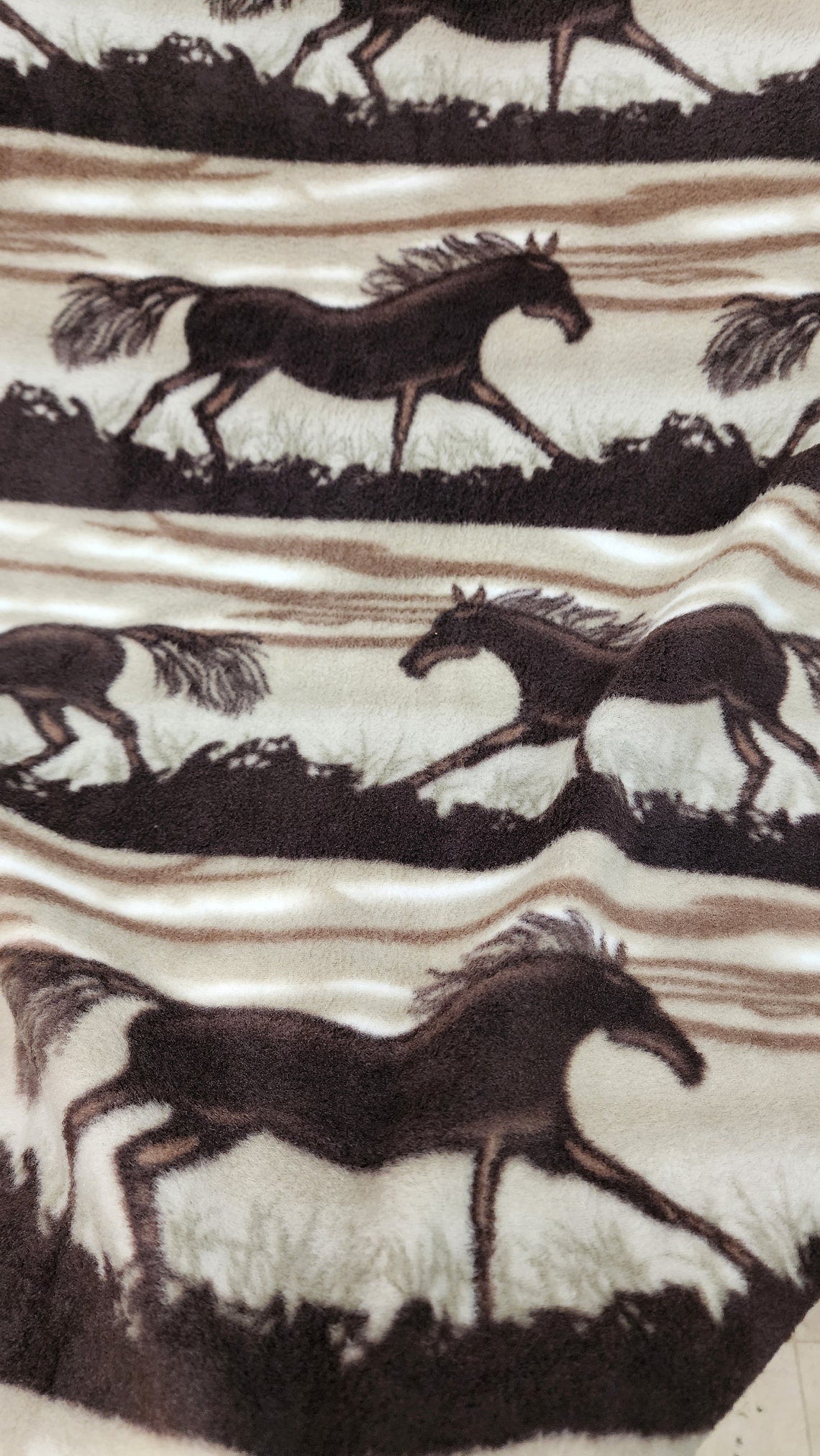 Horse Print - Anti Pill Theme Fleece Fabric, 60” Inches Wide – Sold By The Yard
